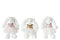 J-Line pluche Konijn - polyester - wit - 3 stuks