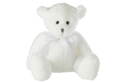 BEAR PLU + BOW TIE POLY WHT L