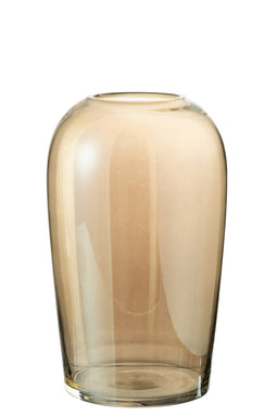 VASE EGG GL BR L