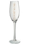 J-Line champagneglas met opschrift - glas - goud - 6 stuks