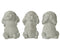 J-Line figuur Konijn - cement - grijs - 3 stuks