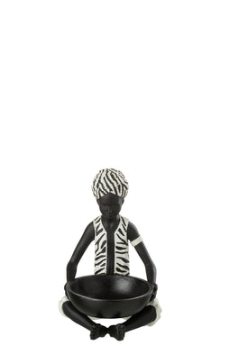 J-Line figuur Jongen Zittend Etnisch - polyresin - mix