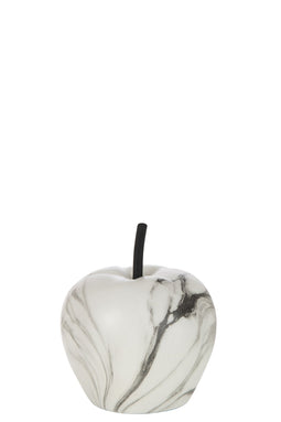 J-Line decoratie Appel Marmer - polyresin - wit - small