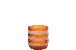 TLH STRIPES GLASS ORANGE/WH S