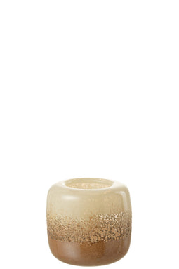 VASE OPI GLASS BROWN/BEIGE S