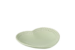 J-Line Hartvorm bord - keramiek - groen - 6 stuks - woonaccessoires