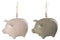J-Line Spaarpot Varken - keramiek - grijs/roze - large - 2 stuks