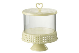 CAKE PLATE UNDER GLA CER YLW L