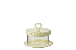 CAKE PLATE UNDER GLA CER YLW S