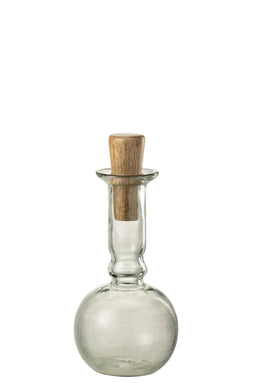 BOTTLE RND LG CORK GL/WO TRANS
