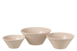 S/3 BOWL CER PNK S/M/L