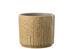 J-Line bloempot Blad - keramiek - beige - large - Ø 17.00 cm