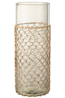 VASE KNITTING GL/CANE TRANS L