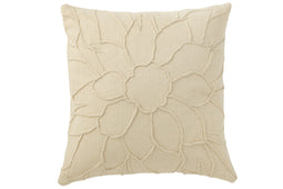 CUSHION FLOWER TEXTILE WH