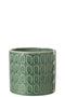 J-Line bloempot Ovaal Patroon - keramiek - groen - large - Ø 17.00 cm