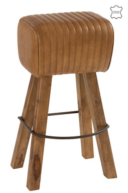 STOOL GYM LEATH/MANGO CAM/NAT