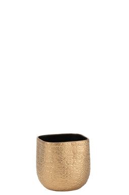 J-Line bloempot Audrey - keramiek - goud - medium - Ø 22.00 cm