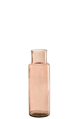 VASE CYLINDER GL LIGHT PINK S
