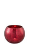 J-Line windlicht Bol Craquele - glas - rood - medium