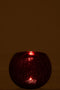 J-Line windlicht Bol Craquele - glas - rood - medium