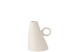 VASE INCLINED CERAMIC WHITE