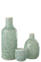 VASE MOSAIC GLASS GR/WH L