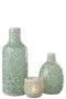 VASE MOSAIC GLASS GR/WH L