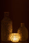 VASE MOSAIC GLASS GR/WH L