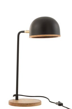 TABLE LAMP EVY IRON/WD BL/NAT