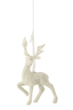 REINDEER HANG VELVET GL WH
