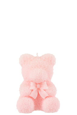 J-Line kaars Teddy Beer - roze - medium - 15U