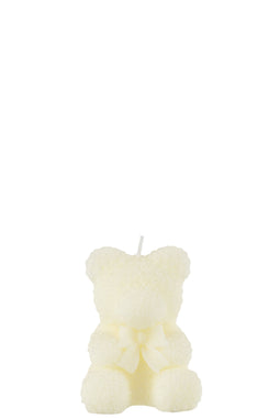 J-Line kaars Teddy Beer - wit - small - 8U