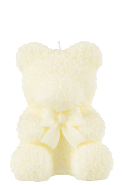 CANDLE TEDDY BEAR WHITE L-25H