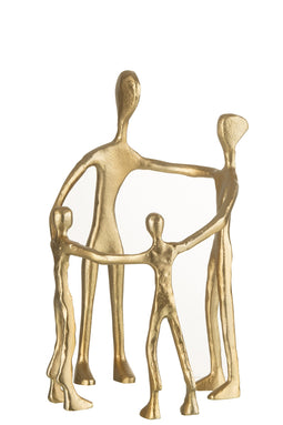 J-Line figuur Familie Kring - aluminium - goud
