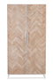 J-Line kast Hoog 2 Deuren Zigzag - hout/metaal - naturel/wit