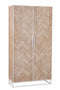 J-Line kast Hoog 2 Deuren Zigzag - hout/metaal - naturel/wit