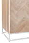 J-Line kast Hoog 2 Deuren Zigzag - hout/metaal - naturel/wit