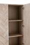 J-Line kast Hoog 2 Deuren Zigzag - hout/metaal - naturel/wit
