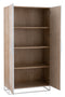 J-Line kast Hoog 2 Deuren Zigzag - hout/metaal - naturel/wit