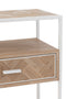J-Line bijzettafel Zigzag 1 Lade - hout/metaal - naturel/wit