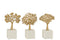 J-Line Figuur Boom Op Voet Aluminium/Marmer Goud/Wit Assortiment Van Drie