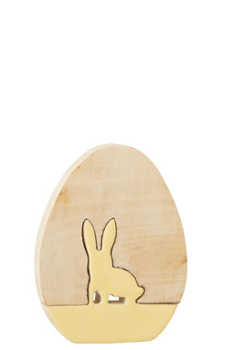 EGG WITH BUNNY WOOD YEL