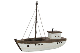 BOAT VACAY WOOD DARK BR WH L