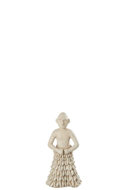 J-Line decoratie Man Staand Etnisch - steen/polyresin - beige