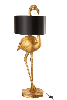 LAMP FLAMINGO POLY GOLD/BLACK
