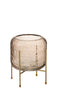 VASE ROUND +BASE GL BR/GD S