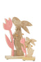 BUNNY WITH FLOWER WOOD PINK L