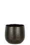 J-Line bloempot Patroon - keramiek - donkergrijs - large - Ø 25.50 cm