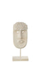 J-Line decoratie Gezicht Staander Etnisch - steen/polyresin - beige - small