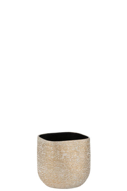 J-Line bloempot Audrey - keramiek - champagne - medium - Ø 20.50 cm